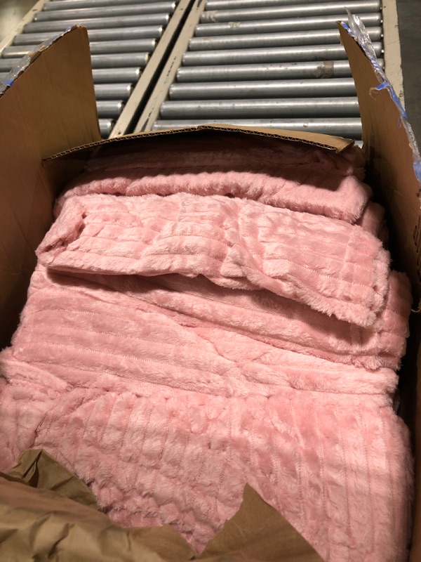 Photo 1 of *****ONLY 2 THROW***MISSING PIECES*** Buryeah Flannel Throw Blanket Bulk 50 x 60 in Sleepover Blankets Outdoor Wedding Throw Lightweight, Oeko-TEX Standard 100 Certified for Sofa Donation Homeless Gifts(Light Pink)