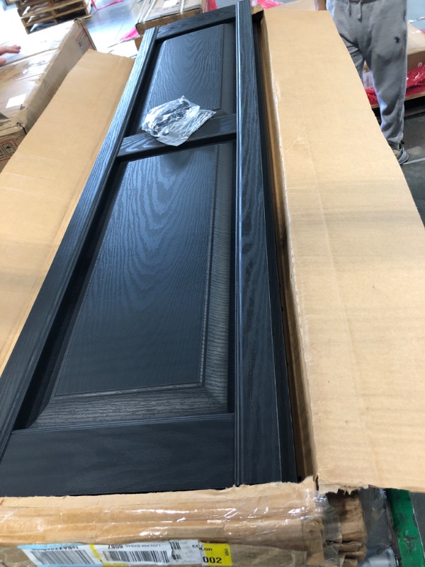Photo 1 of ***** 3 SETS****** Ekena Millwork Lifetime Vinyl LP2S14X06300BL Standard Two Equal Panel Vinyls, Raised Panel Vinyl Shutters, w/Installation Shutter-Lok's & Matching Screws (Per Pair), 14.75"W x 63"H, Black