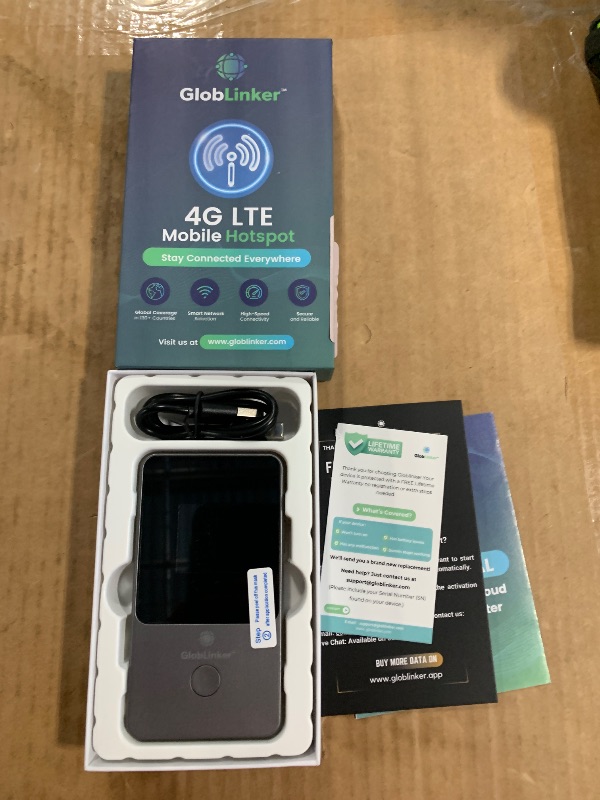 Photo 1 of ****** S/N 2832504011389  ****** GlobLinker Cloud Portable WiFi Hotspot for Travel | 4G LTE Mobile Internet (USA &130+ Countries) | No SIM | No Subscription Pay-as-You-Go | Multi-Carrier | Connects 8 Devices