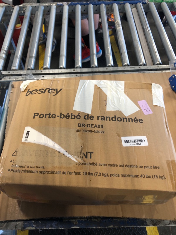 Photo 1 of  ***** MAY BE MISSING SCREWS ******* besrey Baby Backpack Carrier, Toddler Hiking Backpack with Safety 3-Height Seat, Adjustable Straps&Waist Belt, Foldable Frame Lightweight Large Capacity Child Carrier for Hiking (Black).0