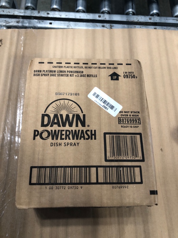 Photo 1 of ****** ONLY STARTER AND 1 REFILL***** Dawn Powerwash Spray, Dish Soap, Dishwashing Liquid, Cleaning Supplies, Lemon, 1 Starter Kit + 3 Refills, 4 units of 16oz (64oz)