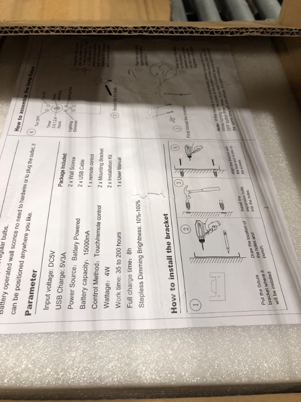 Photo 1 of *Untested*
Loiogohot Wall Sconces,Battery Operated Wall Sconce 10400mAh Fast Chargin Endurance 150 Hours Infinitely Dimmable with Remote Control Wireless Wall Lights for Bedroom Living Room Hallway