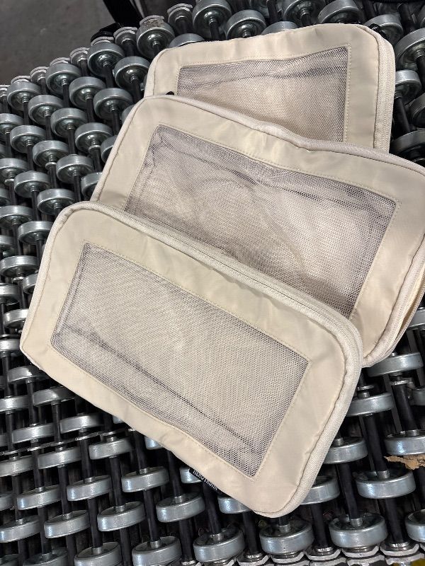 Photo 1 of Aerotrunk Compression Packing Cubes for Travel - Luggage Organizer Bags - Double Zipper Packing Cubes for Suitcases (6-Pack, Beige)