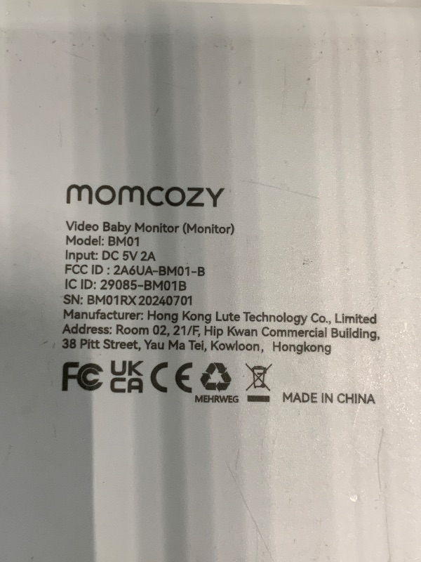Photo 1 of ***Missing Cables***
Momcozy Video Baby Monitor, 1080P 5" HD Baby Monitor with Camera & Wall Mount, Infrared Night Vision, 5000mAh Battery, 2-Way Audio, Temperature Sensor, Lullabies, 960ft Range, Ideal for New Moms, BM01..