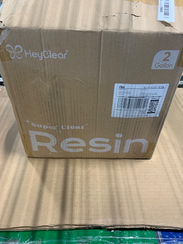 Photo 1 of ** DAMAGE TO THE BOX ** HeyClear 2 Gallon Epoxy Resin Kit with Pumps, Crystal Clear and Hard Upgraded 2 Part Resin and Hardener for Casting Coating, Countertop, Table top, Art DIY Handcraft Jewelry