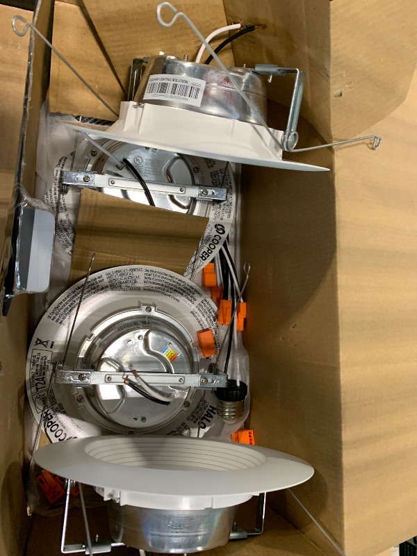 Photo 1 of ** 4 PACK ** HALO 5 inch / 6 inch LED Recessed Light Trim with 5 Color Temperatures, Dimmable Baffle Can Lights for Ceiling, 6-Pack. 750 Lumens LT56079FS1EWHR6PK