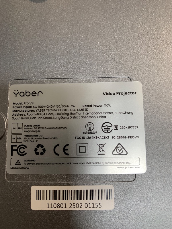 Photo 1 of [Auto Focus/4K Support] Projector with WiFi 6 and Bluetooth 5.2, YABER Pro V9 Native 1080P Outdoor Movie Projector, Auto 6D Keystone & 50% Zoom, Home Theater Projector for Phone/TV Stick/PC