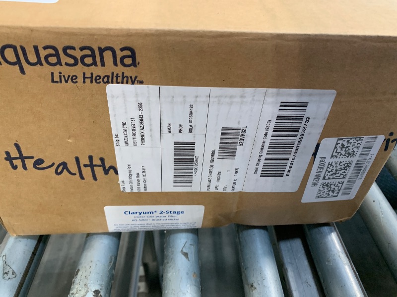 Photo 1 of Aquasana Under Sink Water Filter System - Reduces PFAS, Lead, & Chlorine in Drinking Water - Under Counter Claryum Filtration for Kitchen - 2-Stage - Brushed Nickel Faucet - AQ-5200.55