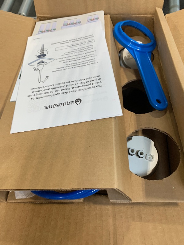 Photo 1 of Aquasana Under Sink Water Filter System - Reduces PFAS, Lead, & Chlorine in Drinking Water - Under Counter Claryum Filtration for Kitchen - 2-Stage - Brushed Nickel Faucet - AQ-5200.55