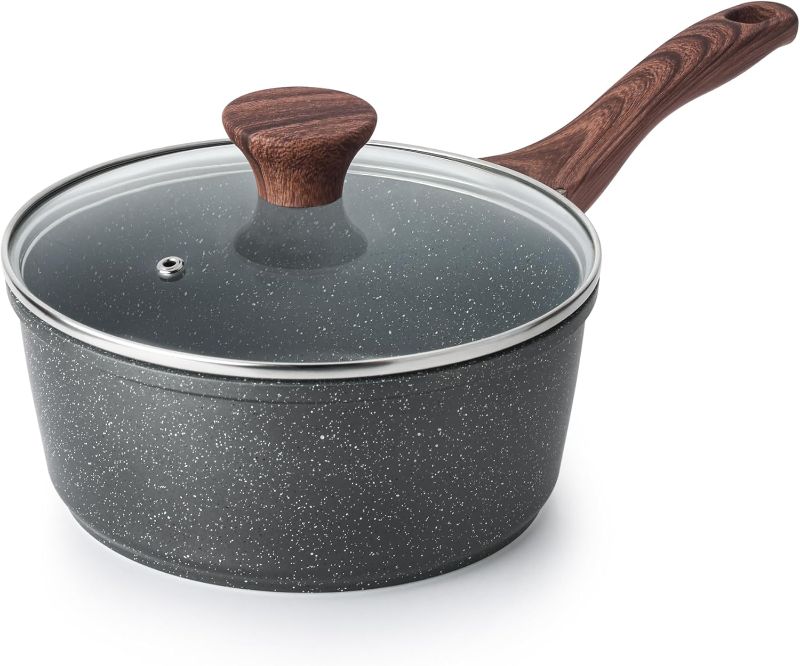 Photo 1 of **broken**only parts**
SENSARTE Nonstick Saucepan with Lid, 1.5 Quarts Small Pot with Swiss Granite Coating, Stay-cool Handle, Multipurpose Handy Sauce Pot Small Kitchen Cooking.