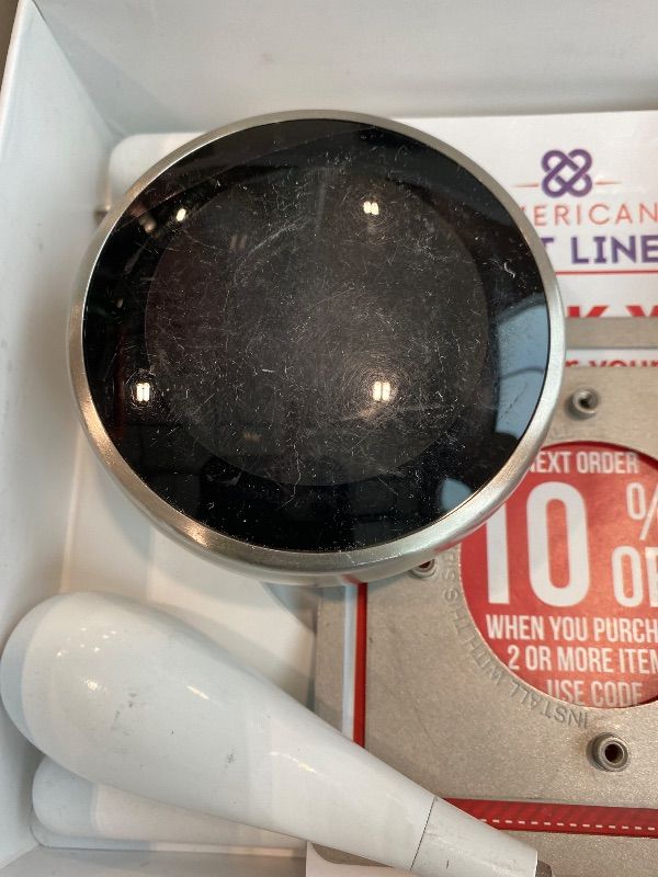 Photo 1 of *Major Damaged*
Google Nest Learning Thermostat - Programmable Smart Thermostat for Home - 3rd Generation Nest Thermostat - Works with Alexa - Stainless Steel