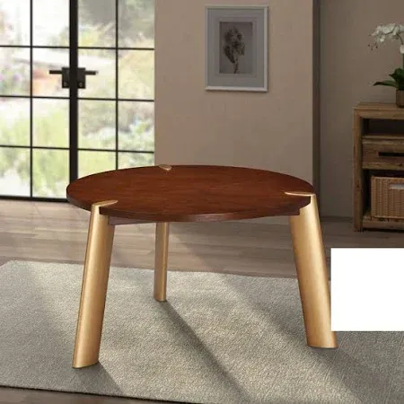 Photo 1 of ***POSSIBLY MISSING HARDWARE*** NTC Tribase 47 Inch Modern Design, Round Dinner Table for Dining Room, Living Room Furniture, Effortless Assembly, Dark Walnut