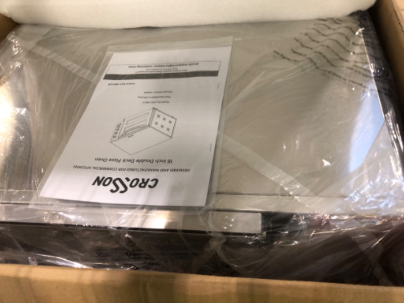Photo 1 of ***UNABLE TO TEST, REQUIRES NEMA6 ADAPTER*** CROSSON Commercial Double Deck 18 Inch Countertop Electric Pizza Oven with 15mm Thick Pizza Stone, Indoor Pizza Bakery Oven for Commercial Use Only,240V/4500W