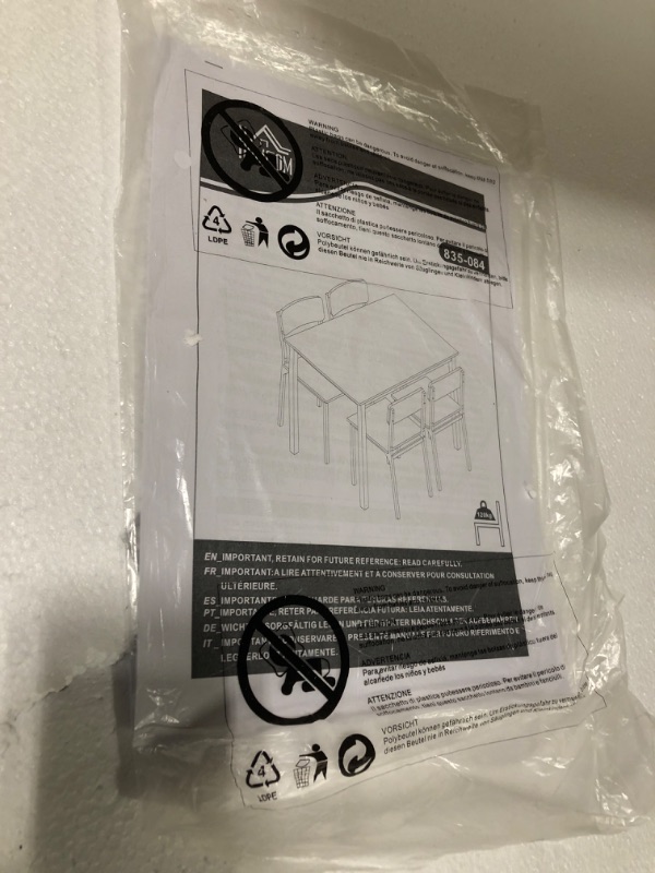 Photo 1 of *** USED/UNTESTED/DAMAGE MINOR ***HOMCOM 5 Piece Industrial Dining Table Set for 4, Rectangular Kitchen Table and Chairs, Dining Room Set for Small Space