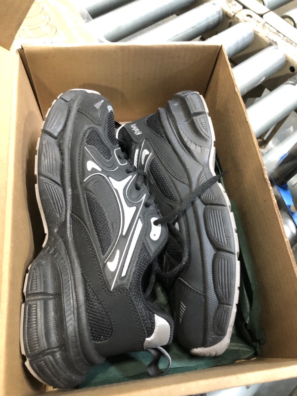 Photo 1 of ** USED**Ruivina Steel Toe Shoes for Women Safety Shoes Wide fit Indestructible Work Sneakers Men Lightweight Slip on Resistant Breathable Puncture Proof Composite Toe Shoe 8777 Black 40