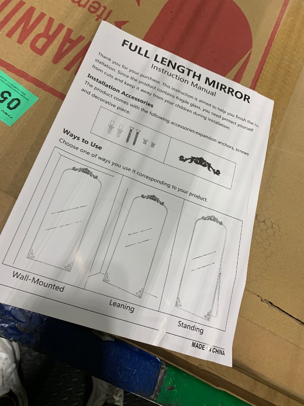 Photo 1 of ** SIMILAR** GLSLAND- Full Length Floor Mount Mirror-Aluminum Alloy Frame-Arch Mirror Full Length HD-Full Body Mirror-for Bedroom or Living Room, Gold