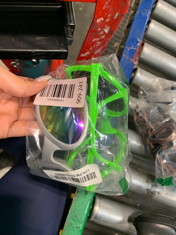 Photo 1 of **GREEN GLASSES IS MISSING A LENS ON ONE SIDE**
ALVOGIMOR 2 Pairs Alien Glasses,Silver & Green Alien Eyes Glasses for Festivals, Cosplay, Halloween and Everyday Wear