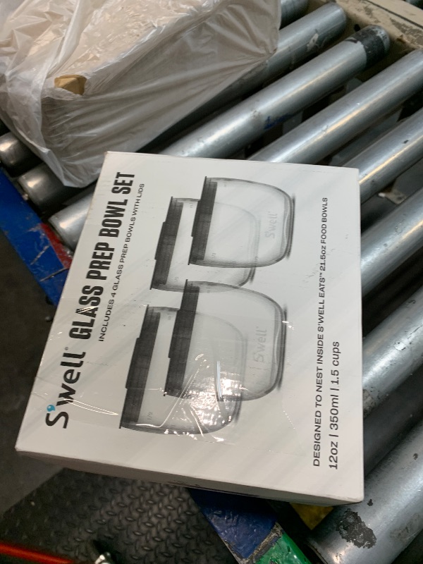 Photo 1 of ***MISSING PIECES*** S'well 12oz Glass Prep Bowl Set of 2 for Easy Meal Prep, Black, Durable Tempered Glass, Nesting Design Compatible with 21.5oz S'well Eats Containers