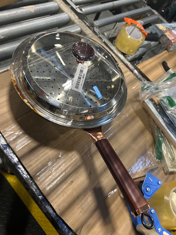 Photo 1 of ****USED****
Kseroo 12.5” Woks & Stir-Fry Pans with Lid Steamer, Nonstick Ceramic Wok Pan with Lid, Deep Large Induction Hard Anodized Frying Wok, Carbon Steel Wok Set Flat Bottom, Large Saute Pan Set