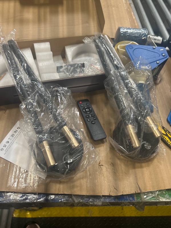 Photo 1 of ****SIMILAR ITEM****
GvvooHome Battery Operated Wall Sconces Set of 2, Detachable 360°Rotate Wall Lamps, 3000-6500K Dimmable with Remote Control, 10000mAh Rechargeable Wall Lights for Bedroom, Living Room, 28" Black Gold