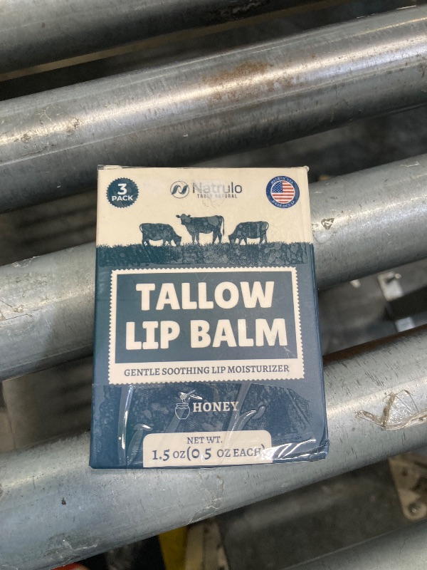 Photo 1 of ****one is missing**Beef Tallow Lip Balm – Natural Tallow Beeswax Chapstick – Hydrating Moisturizer Grass Fed Bison Tallow Balm Lip Care – Soothes Chapped Dry Lips, Sensitive Skin – Long Lasting Vitamin Rich USA-Made 3Pk