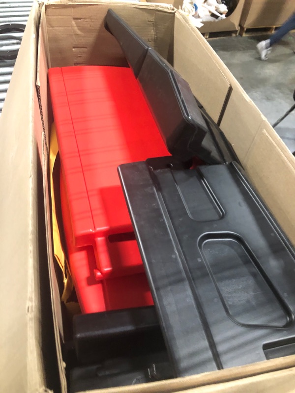 Photo 1 of ***MISSING STICKERS, 3 OF 4 WHEEL COVERS*** Delta Children Grand Prix Race Car Toddler-to-Twin Bed, Red