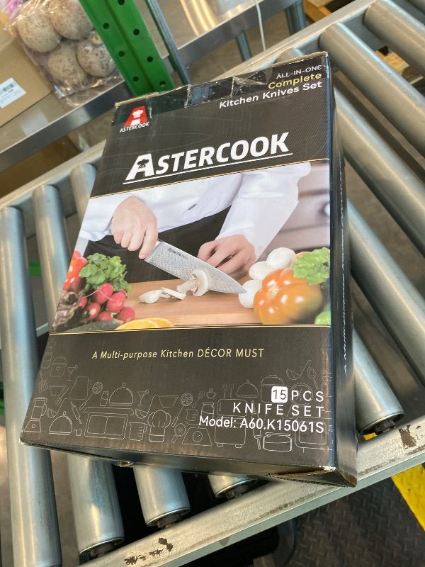 Photo 1 of *Missing Parts*Astercook Knife Set, 13-Piece Kitchen Knife Set with Block, Built-in Knife Sharpener, German Stainless Steel Knife Block Set, Dishwasher Safe
**MISSING 2 KNIVES***