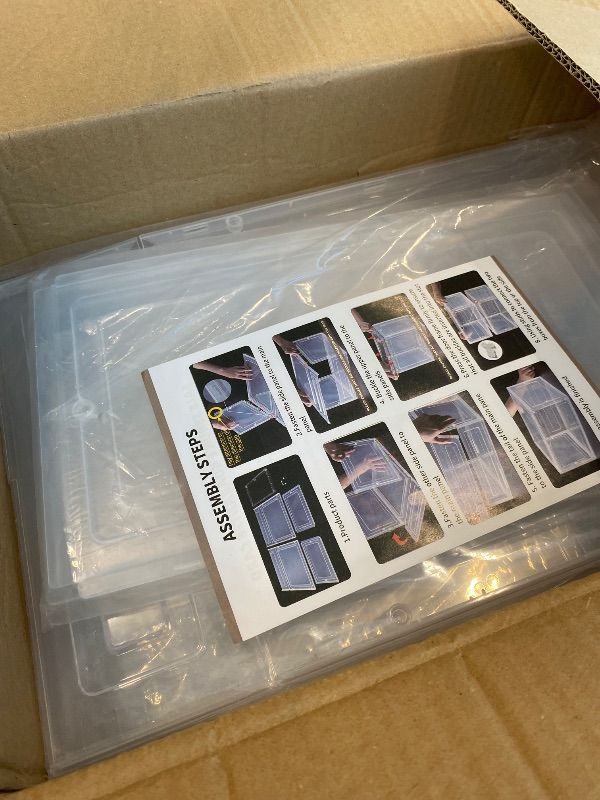 Photo 1 of *Missing Parts*
Attelite Shoe Box Organizer,Set of 6,Stackable Plastic Shoe Box with Clear Door, Shoe Storage Box Containers,For Display Sneakers,Easy Assembly,Fit up to US Size 12(13.4”x 10.6”x 7.4”)