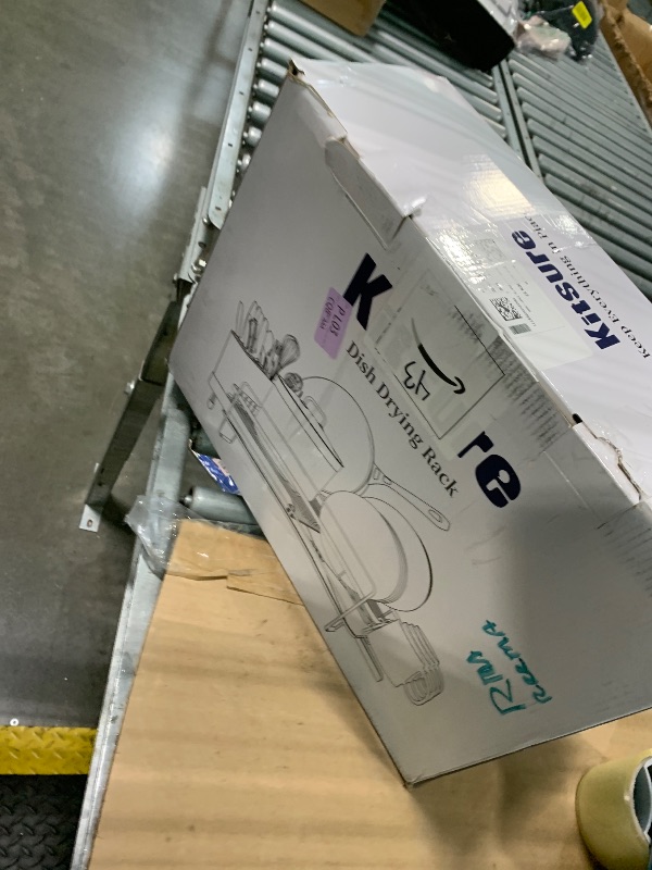 Photo 1 of ** missing part of rack ** Kitsure Large Dish Drying Rack - Extendable Dish Rack, Multifunctional Dish Rack for Kitchen Counter, Anti-Rust Dish Drainers with Cutlery & Cup Holders 19.2"-26.7" L x 12.9" W, Black