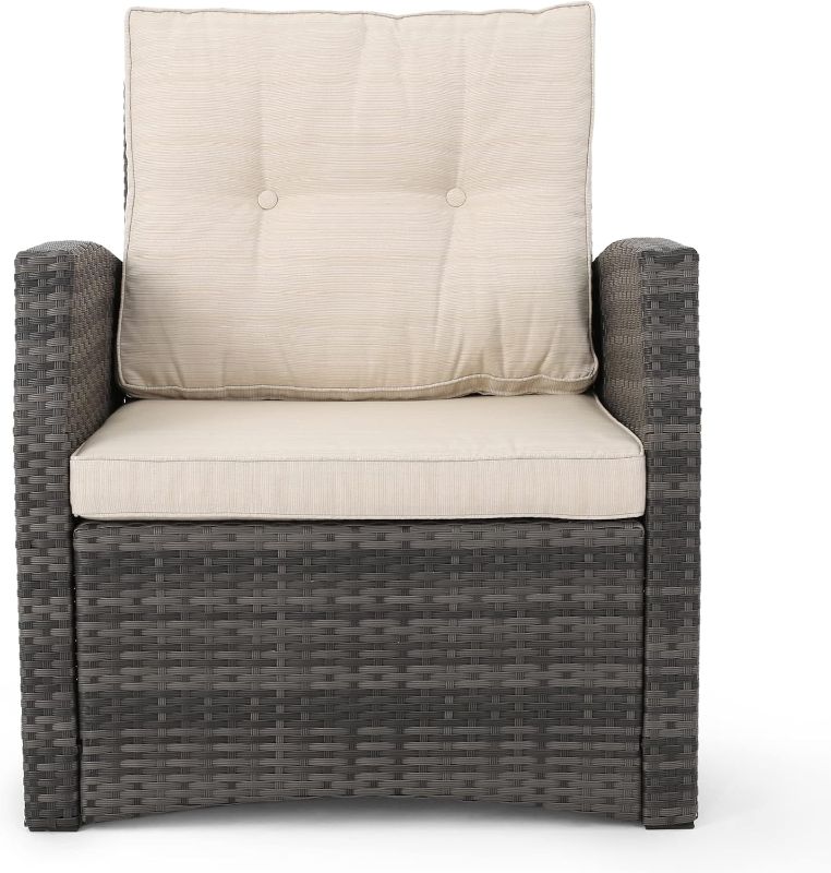 Photo 1 of ** ONLY ONE** Rattaner Outdoor Club Chair Patio Single Sofa Accent Chairs with Anti-Slip Cushions and Waterproof Cover, Grey