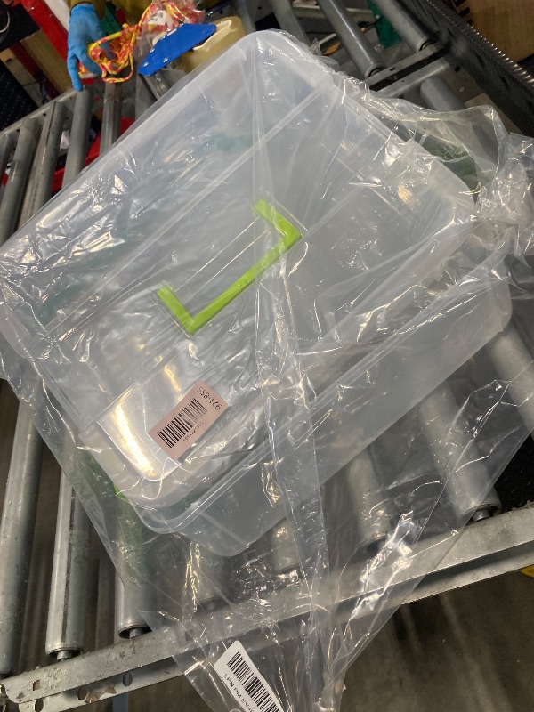 Photo 1 of ***MISSING LATCHES*** TERGOO 2 Layer Plastic Storage Containers with Lids, Multipurpose Clear Stack & Carry Box, Portable Craft Organizers and Storage Bin for Organizing Art & Craft, Sewing, Makeup, Nail Supplies (Green)