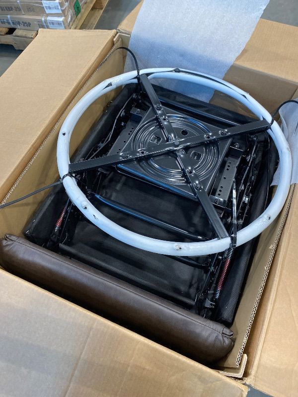 Photo 1 of *PARTIAL SET - Box 1 of 2*
COLAMY Swivel Rocking Recliner Glider Chair, Leather Reclining Rocker Chair with Footrest for Living Room, Nursery, Office, Bedroom, Wide Seat Cushion and Metal Base-Chocolate