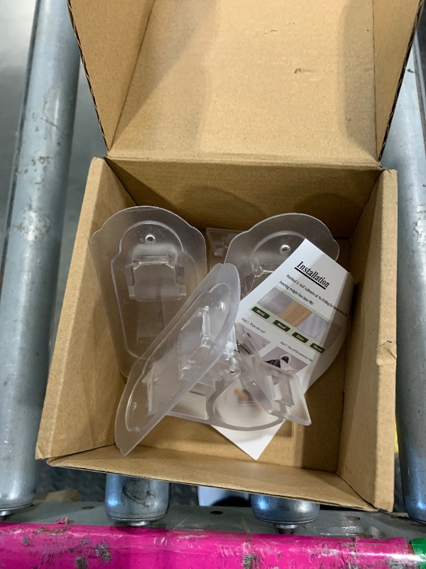 Photo 1 of ****ONLY 3 PCS*****KEAMIMU No Drill Curtain Rod Brackets? No Drill Needed Curtain Rod Holders, Adhesive Curtain Rod Holder?Multipurpose Nail Free Stick on Curtain Rod Hooks Self Adhesive Rod Holder Hooks?Clear 3Pcs