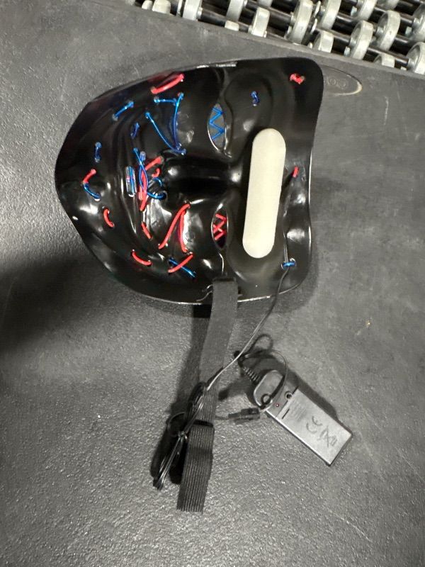 Photo 1 of **HAS SOME DAMAGE**
Onsucum Halloween LED Light Up Mask, Scary Glowing Mask for Cosplay Costumes, Festival, Carnival Party Supplies Gifts (Blue & Pink)