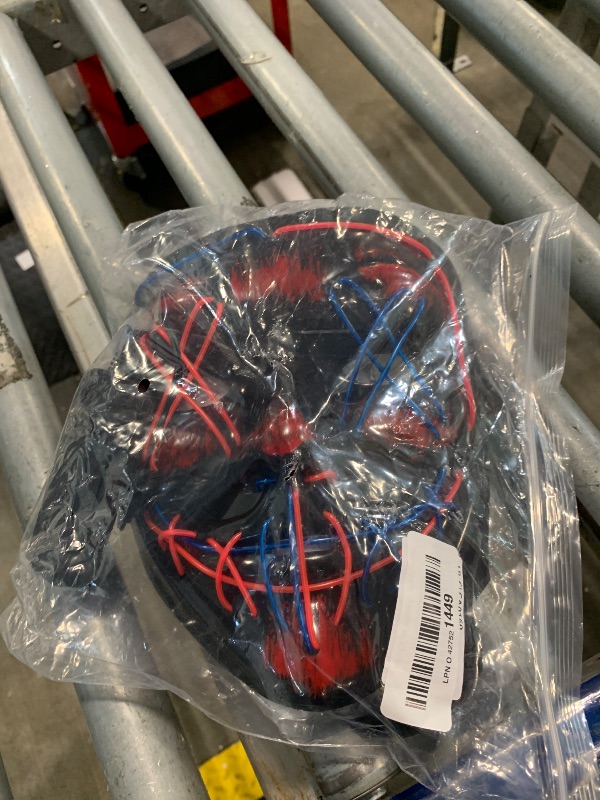 Photo 1 of **HAS SOME DAMAGE**
Onsucum Halloween LED Light Up Mask, Scary Glowing Mask for Cosplay Costumes, Festival, Carnival Party Supplies Gifts (Blue & Pink)