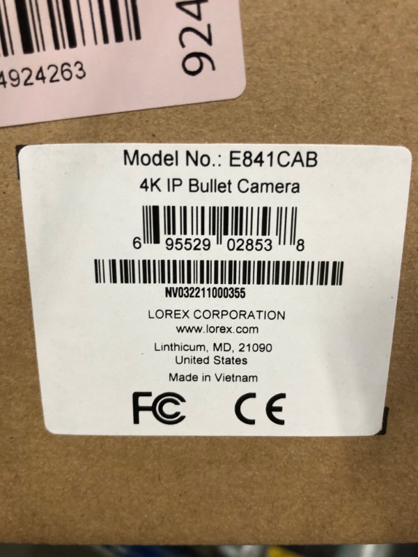 Photo 1 of ** BRAND NEW ITEM** Lorex 4K Metal Bullet Camera – PoE Wired Home Security Add-On Camera - Motion Detection, Color Night Vision, Long Range IR, Weatherproof, Ultra HD Indoor & Outdoor Surveillance Black