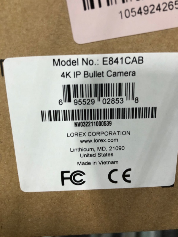 Photo 1 of ** BRAND NEW ITEM** Lorex 4K Metal Bullet Camera – PoE Wired Home Security Add-On Camera - Motion Detection, Color Night Vision, Long Range IR, Weatherproof, Ultra HD Indoor & Outdoor Surveillance Black