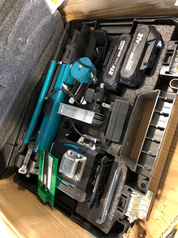 Photo 1 of ** VERY USED** 4x360° 16 Lines Laser Level with Remote&APP Control, Rechargeable Green Laser Cross Line Lazer with Tripod, Magnetic Bracket?4D Level Laser Tool for Construction, Picture Hanging, Home Renovation