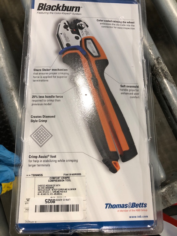 Photo 1 of ** FACTRY SEALED** Thomas & Betts TBM45S Mechanical Compression Hand Tool, Comfort Grip, Crimps #8-#2 Cu, #10-#6 Al Connectors, 54705-54725 C-Taps