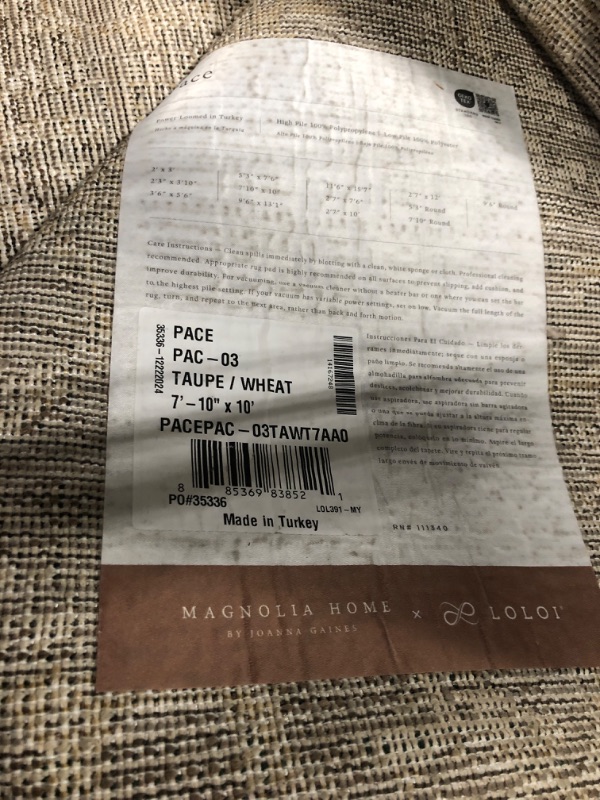 Photo 1 of ** VERY USED / DIRTY ** Loloi Magnolia Home by Joanna Gaines Pace Collection PAC-03 Taupe/Wheat 7'-10" x 10' Area Rug