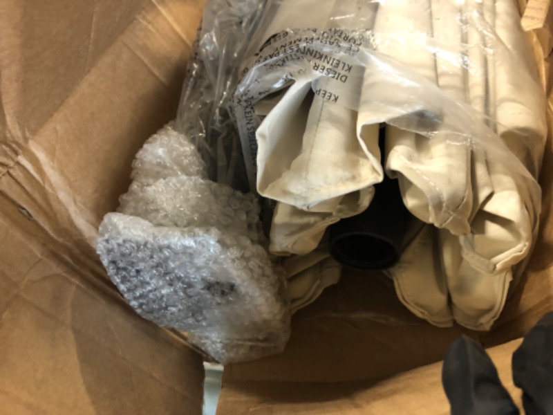 Photo 1 of ** BRAND NEW ITEM** Sundale Outdoor Solar 80 LED 9 ft Patio Umbrella with Sand Bag Umbrella Base, Outdoor Umbrella with Tilt and Crank Beige