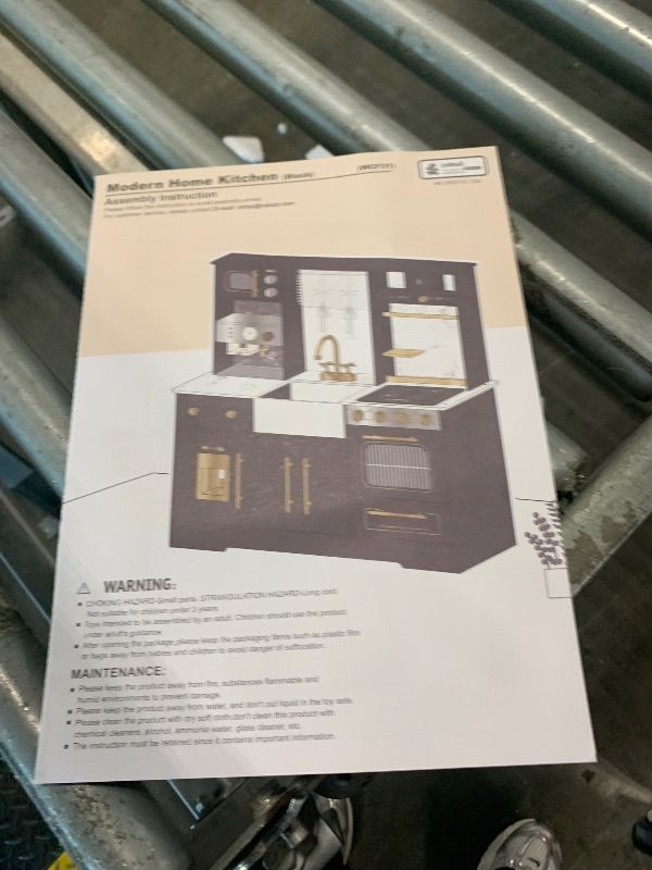 Photo 1 of ** NEW/ MANUAL INCLUDED **ROBUD Wooden Play Kitchen Set for Kids, Pretend Toy Kitchen with Ice Maker, Coffee Machine, Oven, Microwave, Cabinet, Utensils, Ideal Gift for Boys and Girls Ages 3+, Black