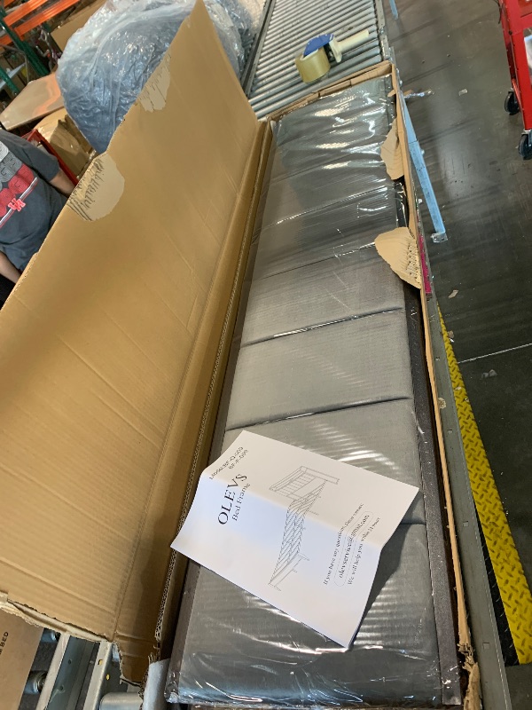 Photo 1 of ** NEW ITEM/ MANUAL INCLUDED **OLEVS Queen Bed Frame Metal Platform Bed Queen Size with 2-Tier Storage & LED Light Headboard, Charging Station Type C, No Box Spring Needed