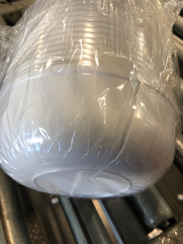 Photo 1 of ** DAMAGE ONE ** I00000 16 Oz 30 Count White Disposable Soup Bowls with Gold Rim Plastic Bowls Disposable Premium Heavyweight Elegant Plastic Salad Bowl for Thanksgiving, Parties, Weddings