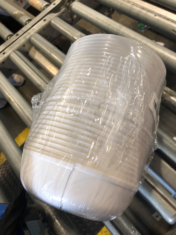 Photo 1 of ** DAMAGE ONE ** I00000 16 Oz 30 Count White Disposable Soup Bowls with Gold Rim Plastic Bowls Disposable Premium Heavyweight Elegant Plastic Salad Bowl for Thanksgiving, Parties, Weddings