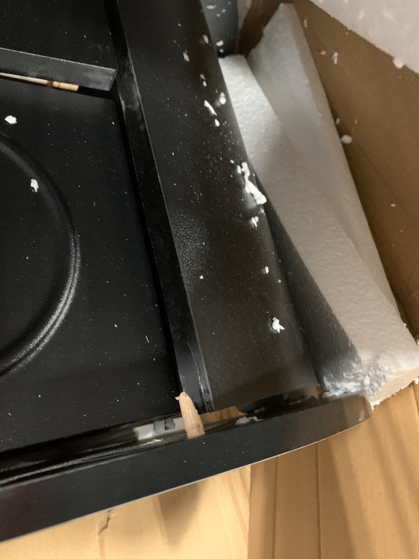 Photo 1 of **MINOR DAMAGE**
JIAWORLDER TV Stand for TVs up to 85 Inch, Modern Entertainment Center with Storage Cabinet and 4 Drawers, TV Media Console Table, Black TV Stand for Living Room Bedroom, Easy Assembly (Legs Only)