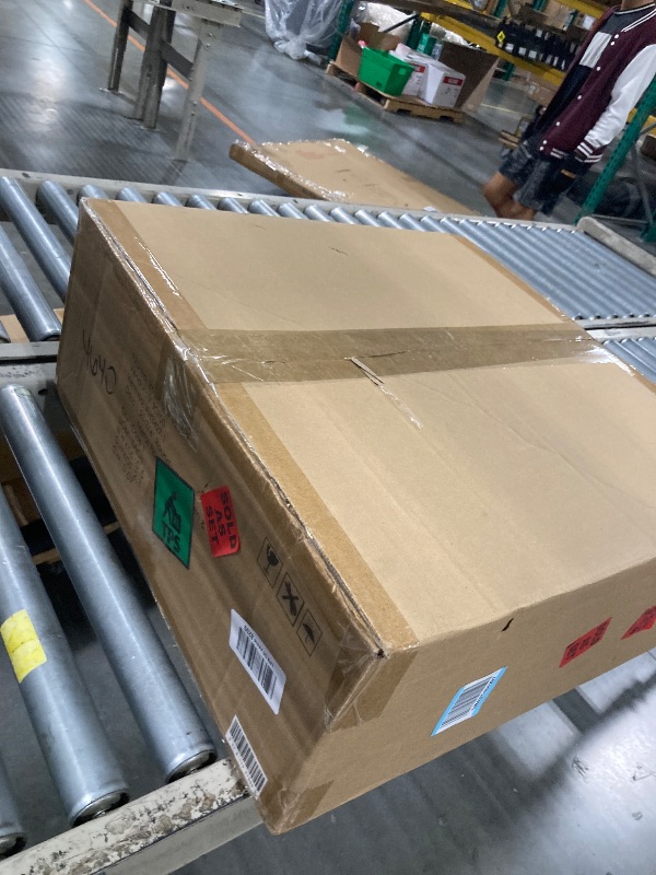 Photo 1 of **2 BOXES**Bloomingville Tall Linen Floor Lamp with Shade and Inline Foot Switch, Natural