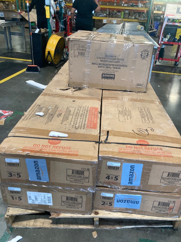 Photo 1 of **FACTORY SEALED**5 BOXES**Backyard Discovery Skyfort All Cedar Swing Set, Elevated Covered Wood Roof Clubhouse with Bay Windows, 2 Belt Swings, Web Swing, 10ft Wave Slide, 5 ft Tube Slide, Covered Picnic Table, 5 ft Rock Wall