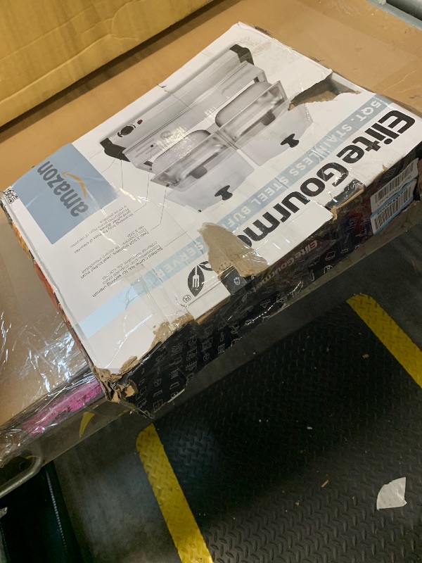 Photo 1 of **MINOR DAMAGE**
Elite Gourmet EWM-6122 Dual 2 x 2.5 Qt. Trays, Buffet Server, Food Warmer Temperature Control, Clear Slotted Lids, Perfect for Parties, Entertaining & Holidays, 5 Qt Total, Stainless Steel