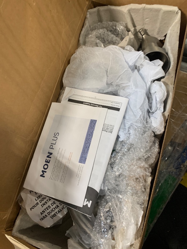 Photo 1 of ** unknown missing parts** Moen Engage Multi-Function Handshower and Rainfall Shower Head Trim Combo with Handle, Tub Spout, Metal Hose and Valve, Brushed Nickel, 82304SRN